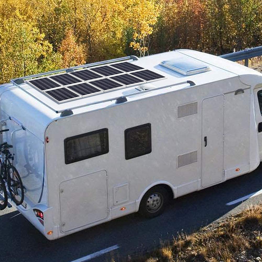 Panel solar de 20 W 12 V portátil panel solar coche Trickle kit cargador de batería con controlador 5A ajustable soporte de inclinación para coche barco motocicleta tractor
