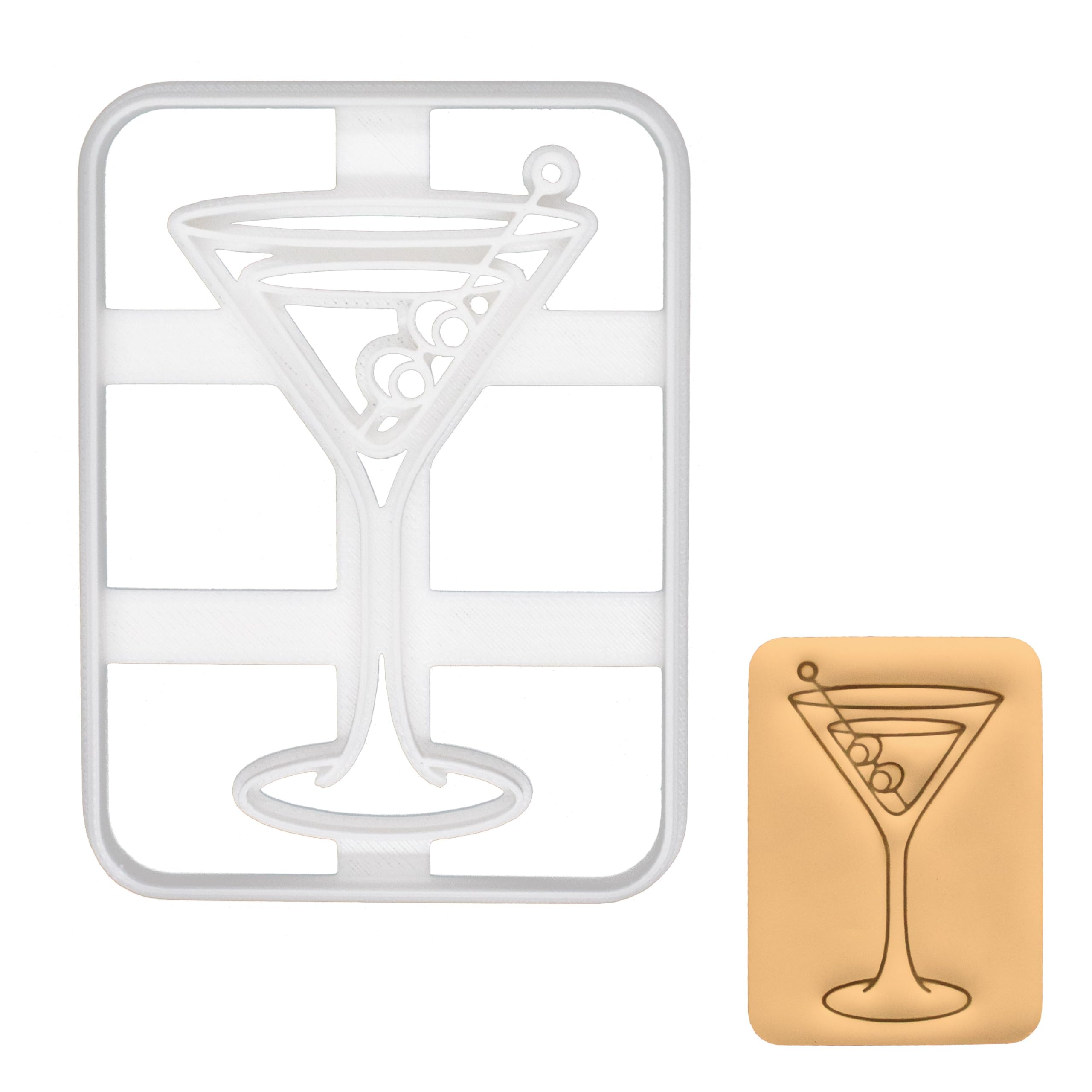 BAKERLOGY Martini Cookie Cutter - Detailed Biscuit Cutter Design for Baking and Crafts, Ideal on Fondant, Dough, Clay