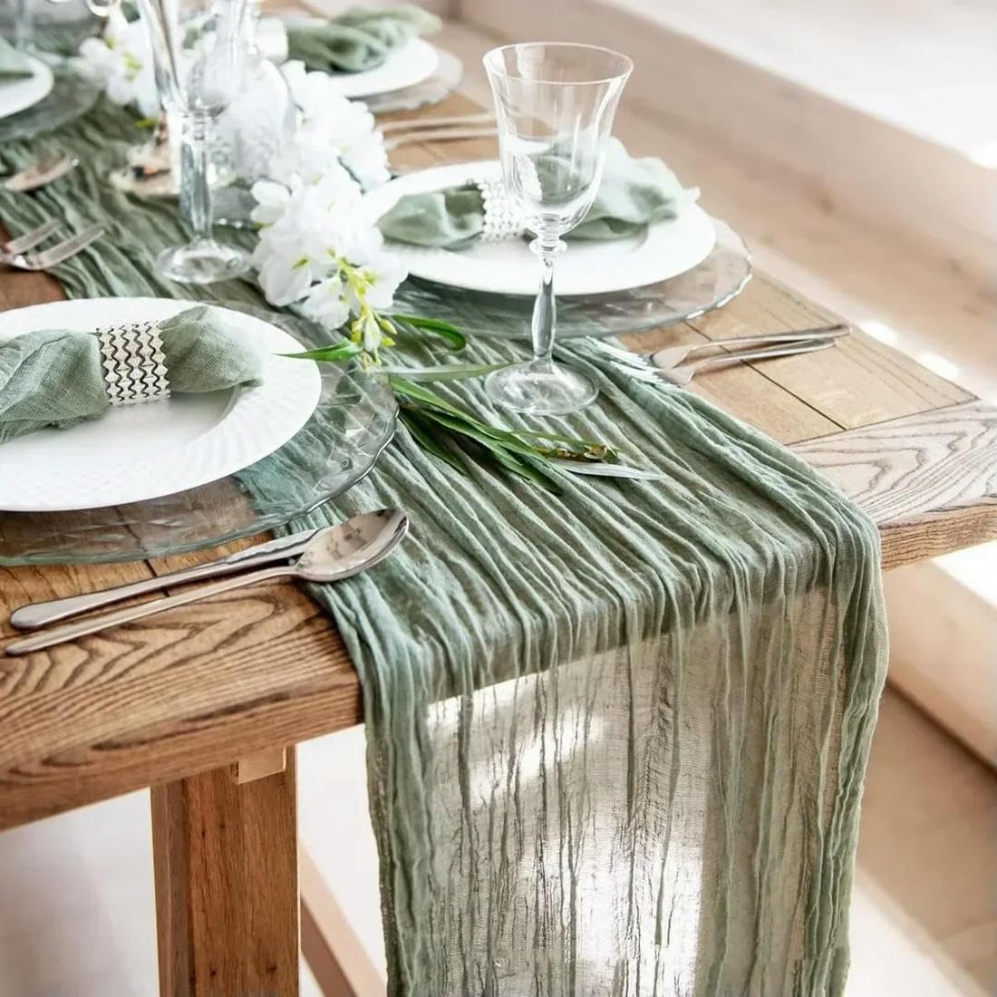 6 sztuk serowych gazowych bieżników na stół rustykalny dekoracja stołu weselnego 90 * 300 cm boho bieżnik na stół weselny (pomarańczowy_a 90X300CM)