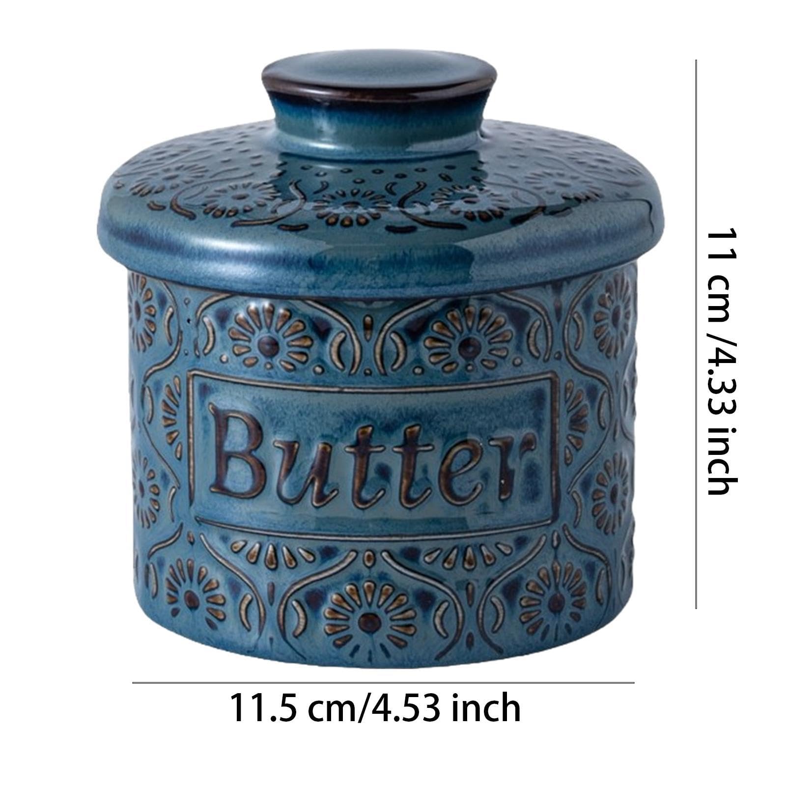 Ceramic Butter Crocks Butter Box Vintage Style Easy to Clean Cheeses Storage Jar Storage Container for Housewarming Gift Kitchen