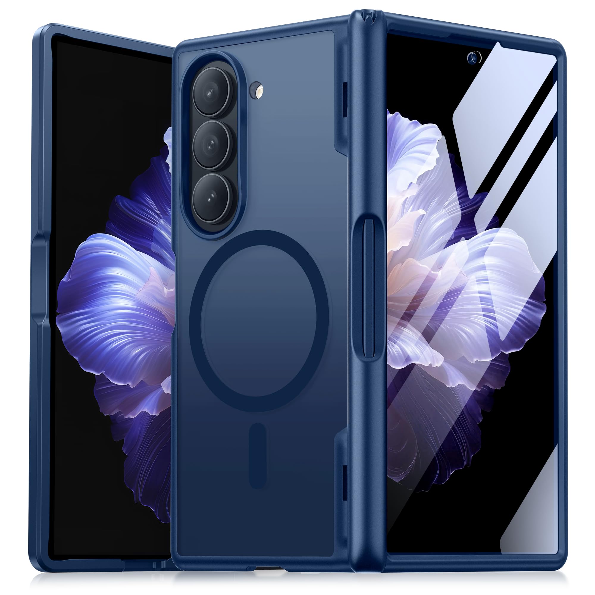 MOBOSI Magnetic for Z Fold 6 Case with HD Screen Protector, Compatible with Magsafe, Full-Body Slim Coverage Hinge Protection, Shockproof Phone Cover