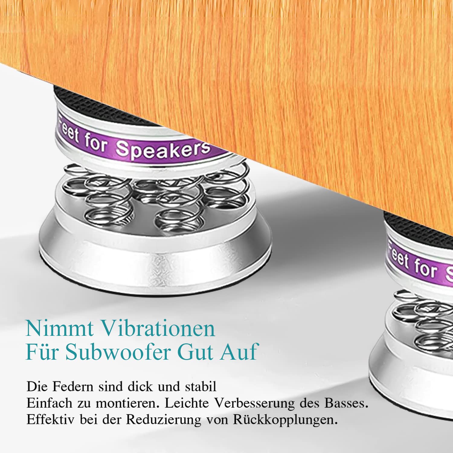 4 Piedini In Alluminio Per Altoparlanti - Ammortizzano Vibrazioni | Con Base Antiscivolo - Foto 11