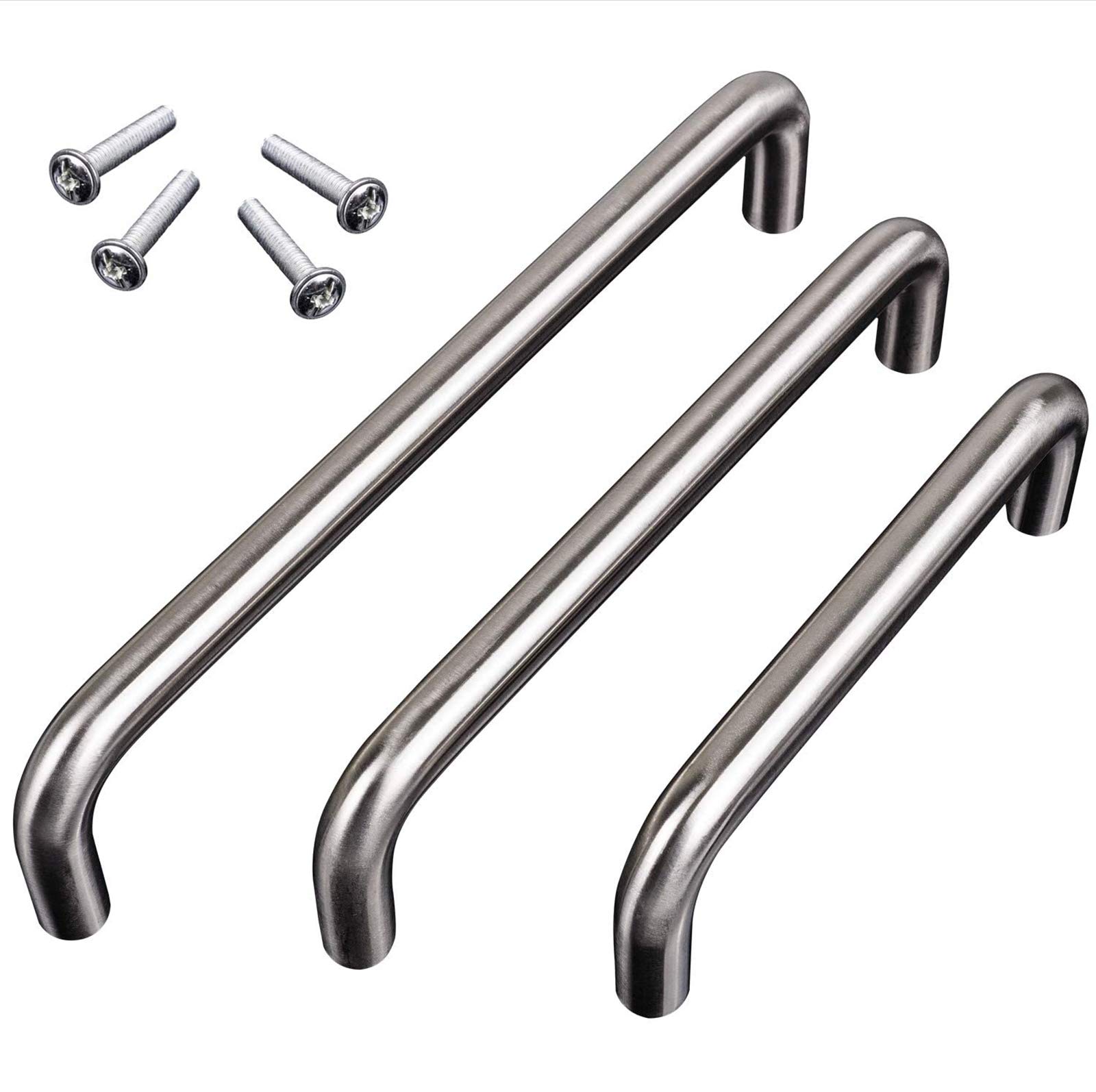 10 Stück Möbelgriffe Edelstahl 304 Schrankgriffe Küchengriffe Schubladengriff für Kleiderschrank Silber Küche Lochabstand (160mm) (Silber 128mm)