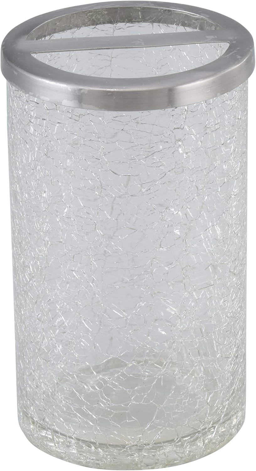 ARTISANS VILLAGE Straight Crackle Lotion Bottle - Liquid Hand Soap Dispenser, Refillable Lotion Pump for Bathroom, Kitchen Countertop - Set of 2: Home & Kitchen