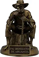 Estátua Pai Benedito de Aruanda - Preto Velho Umbanda Candomblé (Cor Ouro Velho)