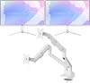Pixio Two PX248 Wave White 24 inch 200Hz FHD 1080p Resolution Fast IPS Panel 1ms GTG Response Time Gaming Monitor and PS1D Wave White Dual Monitor Arm - Fits up to 32 inches and 19.8lbs