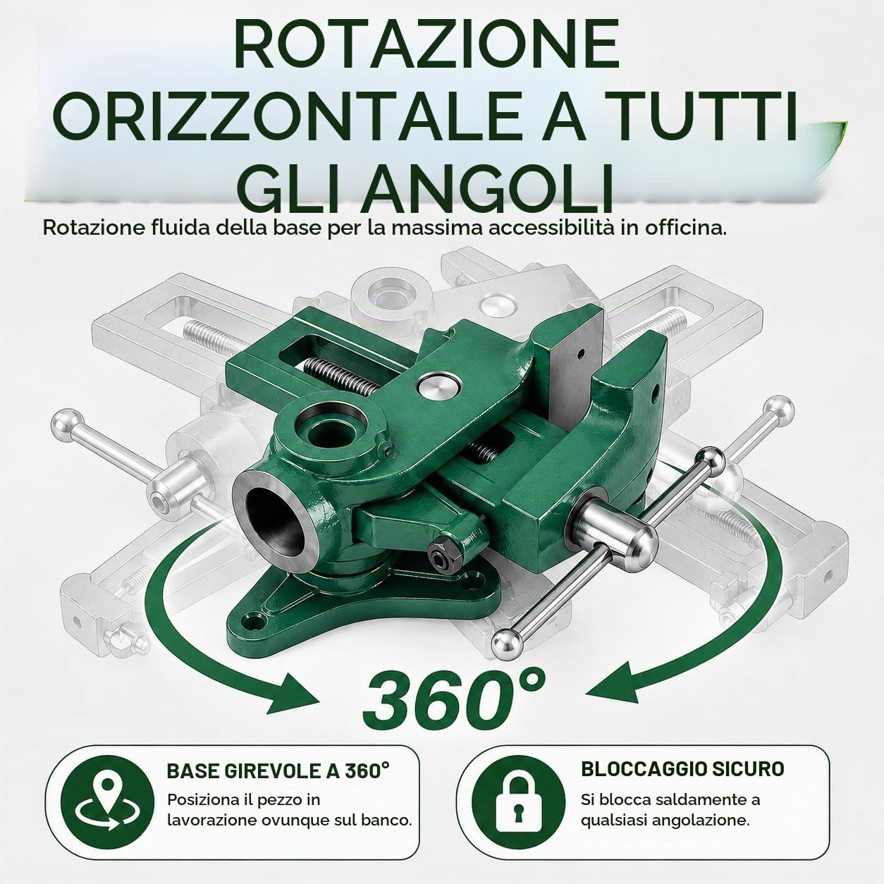 KATSU Morsa da tavolo in acciaio girevole a 360 gradi sia in verticale che in orizzontale 4021704