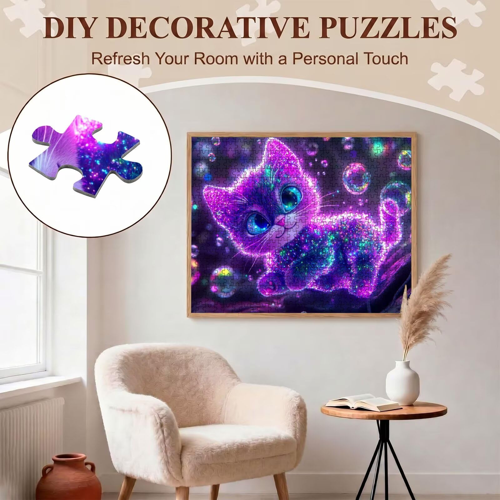Carino gatto-2 Puzzle 5000 Pezzi per Adulti, Puzzle in Legno - Collezione Classica con Poster Incluso - Sfida di Concentrazione e Passatempo Antistress, Gioco per Famiglia, 156 x 105 cm f0-568