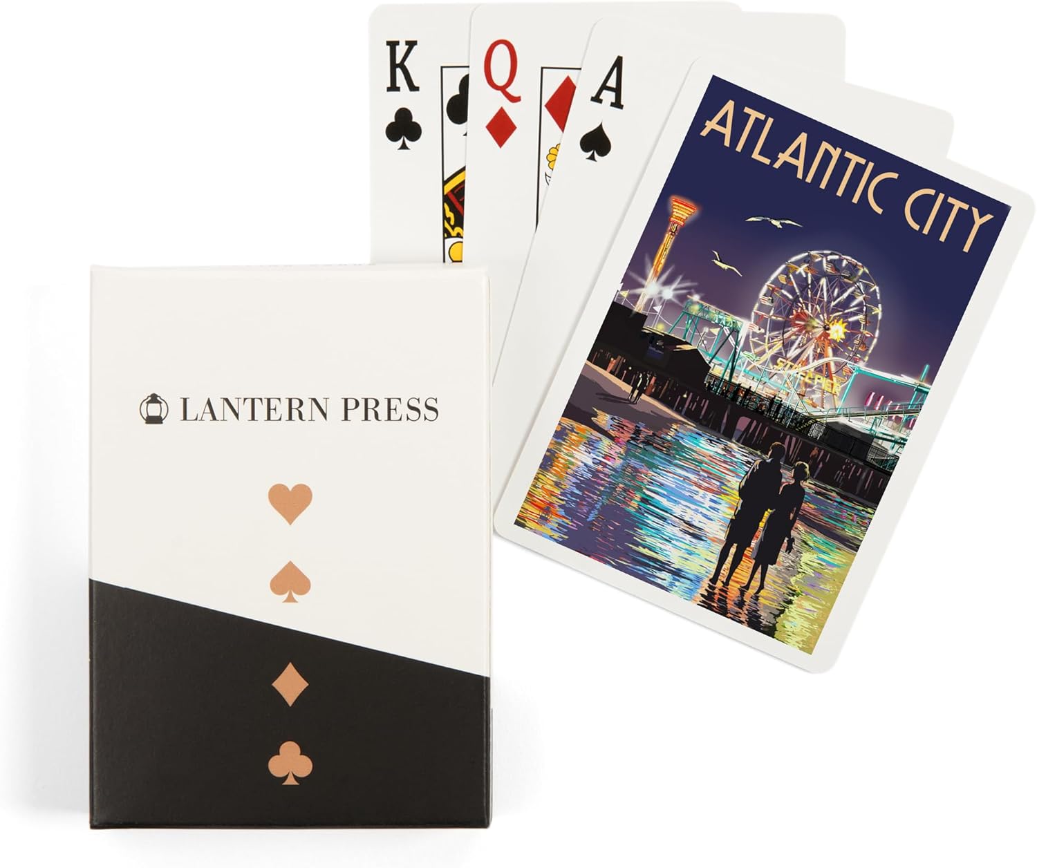 Lantern Press Atlantic City, New Jersey, Steel Pier at Night, 52 Playing Cards for Adults, Poker Size Card Deck