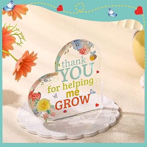 Miniatura 4 de Maitys Regalos de agradecimiento para profesores, recuerdo acrílico de corazón y pisapapeles para profesores de jardín de infantes de parte de