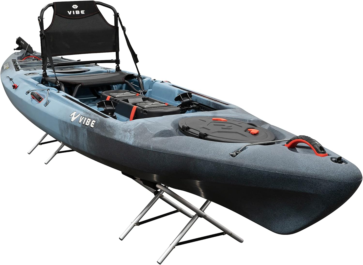 Vibe Aluminum Kayak Stands (2-Pack) – Heavy-Duty Folding Kayak Rack with Soft Cradle Straps – 280 lbs Capacity, Lightweight & Portable – Perfect for Rigging, Maintenance & Display