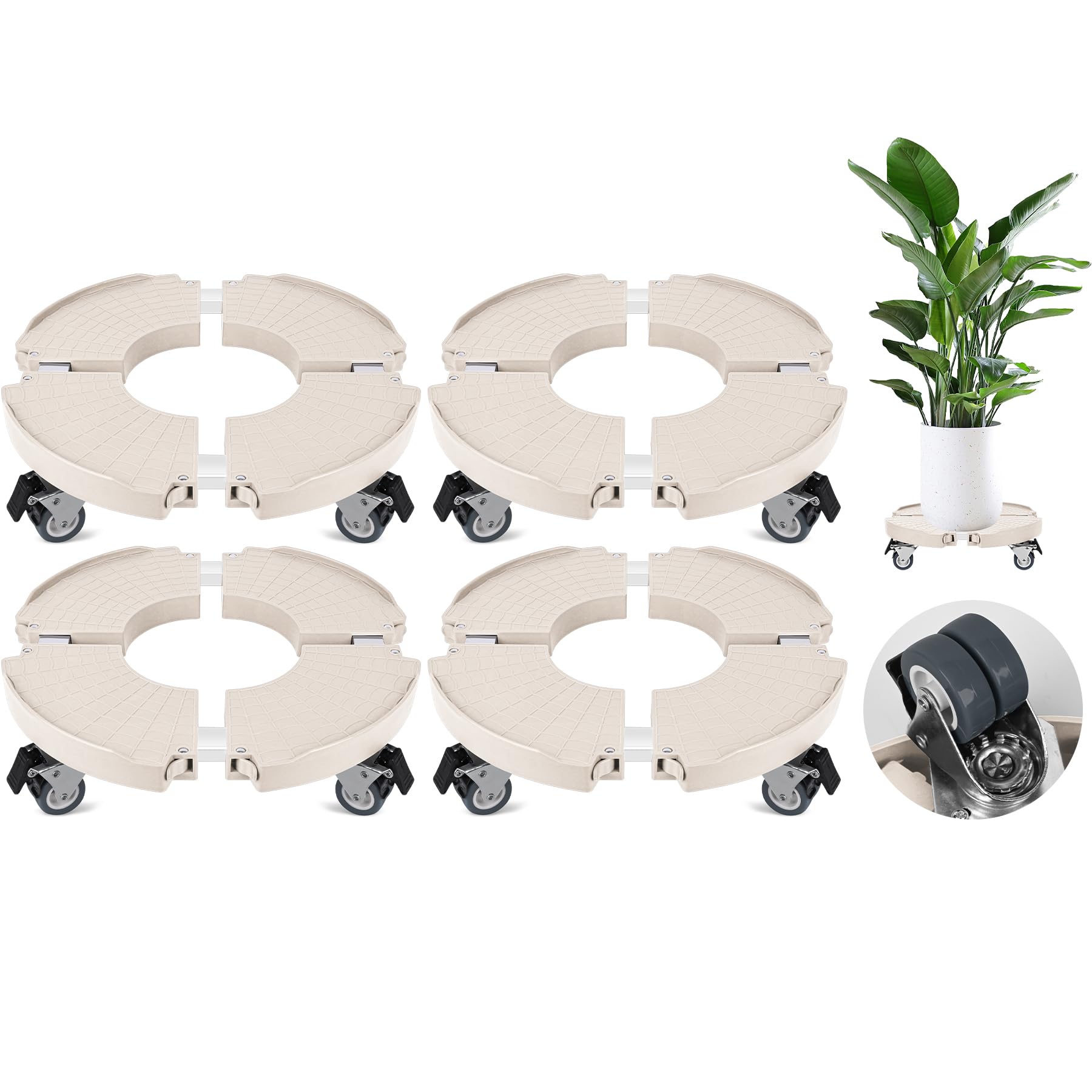 Photo 1 of ToLanbbt 2 Pack Plant Caddy Stands with Wheels