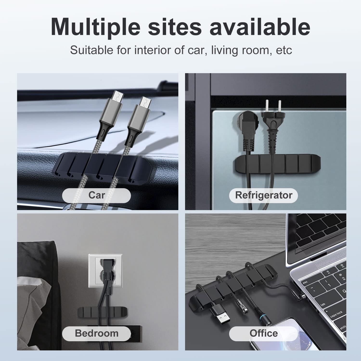 Kit Gestion De Câbles 313 Pièces - Clips Autocollants, Attaches Et Manchons Pour Organisation Parfaite