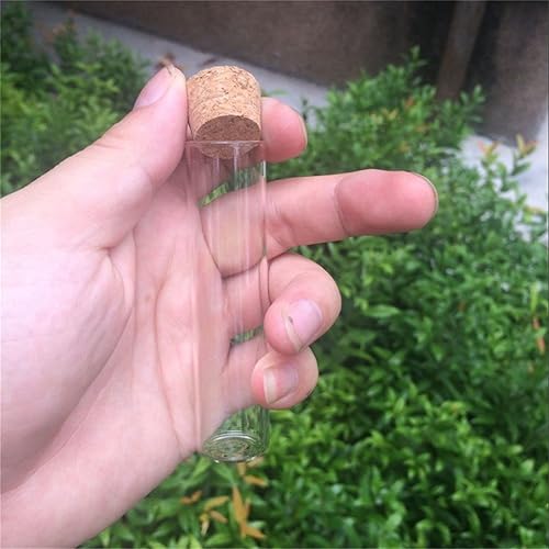 Miniatura 6 de 0.866x3.543 in 22CC Botellas transparentes de vidrio vacías con tapón de corcho, frascos de vidrio, frascos de envasado, 24 unidades (24, 0.7 fl oz)