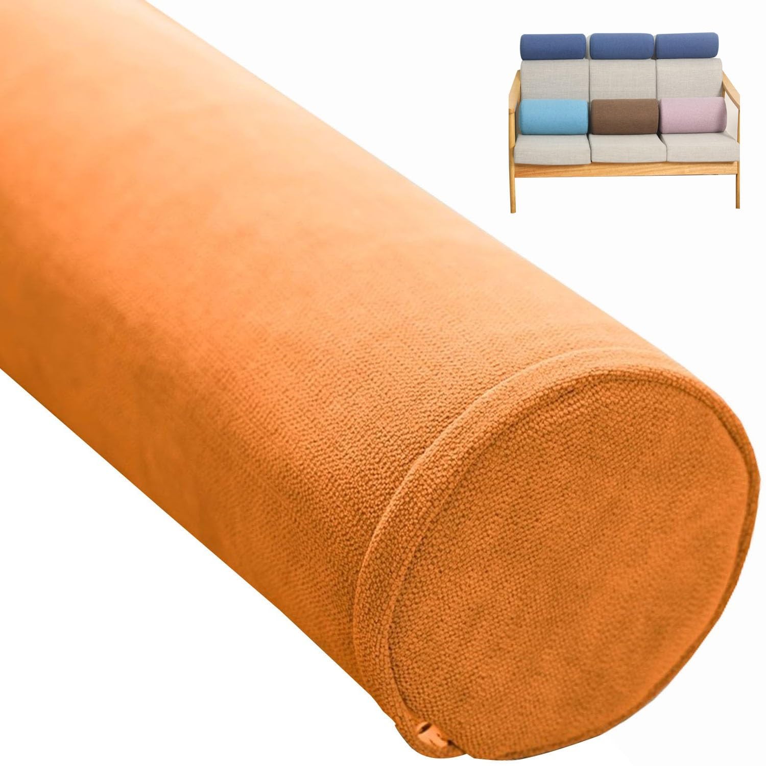Langes Yoga-Kissen, ergonomisches Nackenstützkissen für Schlaf, Auto, Sofa, Bett, abnehmbares zylindrisches Nackenrolle, B16, 20 x 90 cm, 10 x 40 cm