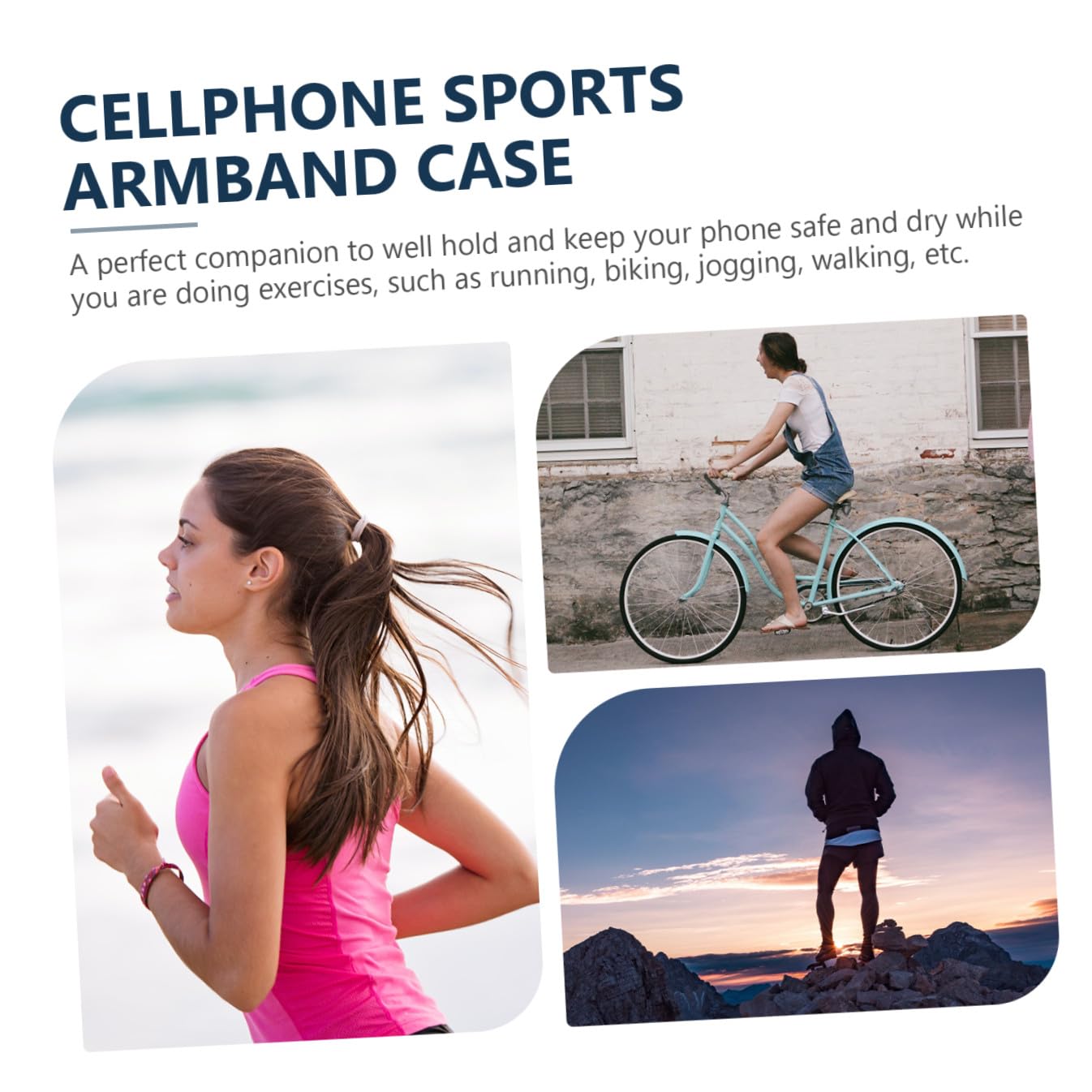 Hemobllo 3piezas Deportivo para Teléfono Móvil Bolsa De Almacenamiento y Transpirable para Correr y Hacer Ejercicio Compatible Modelos De Smartphones