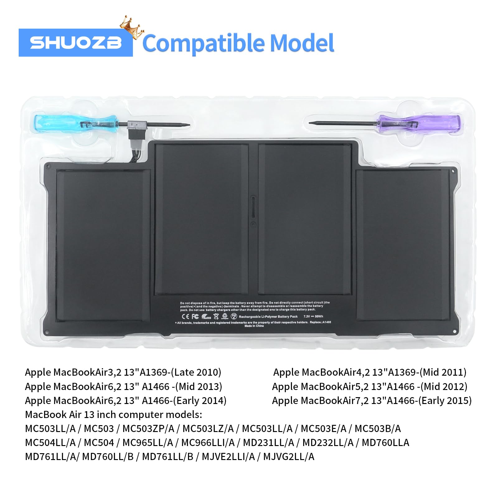 Amazon.com: A1466 A1405 Laptop replacement Battery for MacBook Air