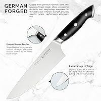 Vista 4 de 8” Chef Knife – Razor Sharp German Steel DIN1.4116 – All-Purpose Kitchen Knife for Slicing, Dicing & Chopping – Full Tang & Ergonomic Handle – Home