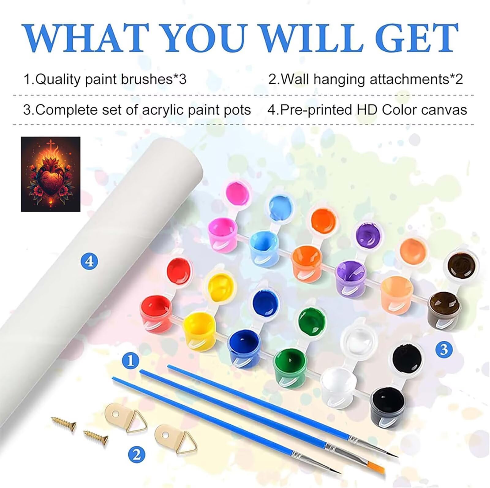 Malowanie w kształcie serca po numerach dla dorosłych, kwiat dla dorosłych, rękodzieło, akrylowy pigment, zestaw do rysowania ze pędzlami, hobby dla kobiet, dekoracja ścienna domu, prezenty dla kobiet