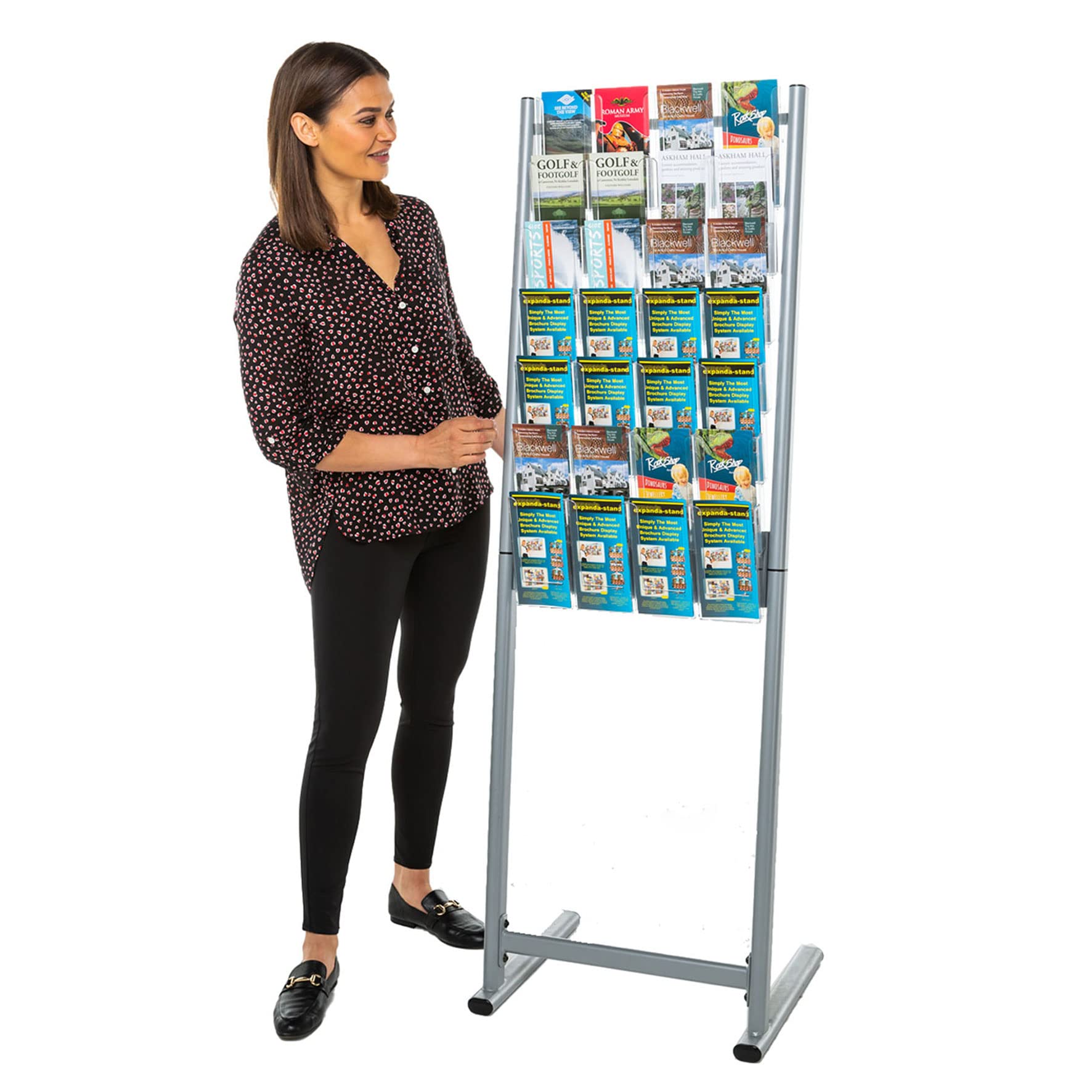 Wonderwall Leaflet Holder | Freestanding Leaflet Display & Dispenser | Expanda-Stand System | Ideal for Reception Areas | 28 x 1/3A4 pockets