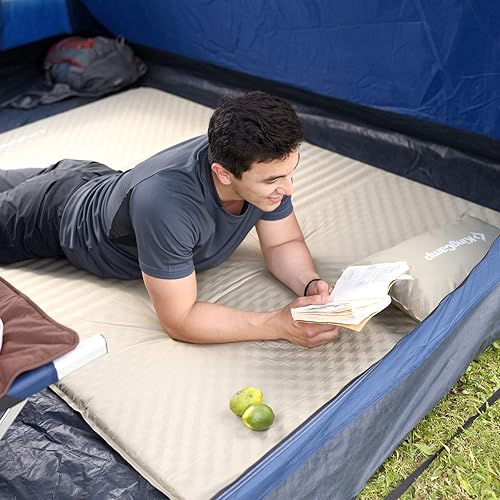 Miniatura 4 de Colchón doble autoinflable para acampar triple zona con 2 almohadas espuma ligera para senderismo picnic al aire libre de KingCamp