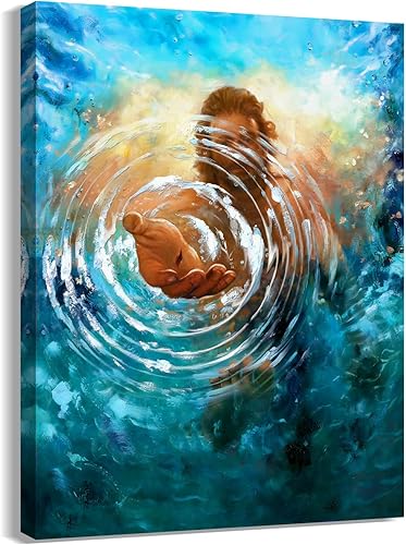 LSYESDLA Arte de pared de Jesús, pintura en lienzo de Jesús, cuadro enmarcado a mano de Cristo Dios, póster decorativo para sala de estar, 12 x 16