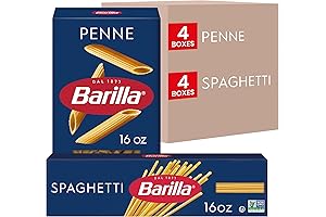 Barilla Penne & Spaghetti Pasta Variety Pack: Family-Size Boxes, Non-GMO, Kosher-Certified
