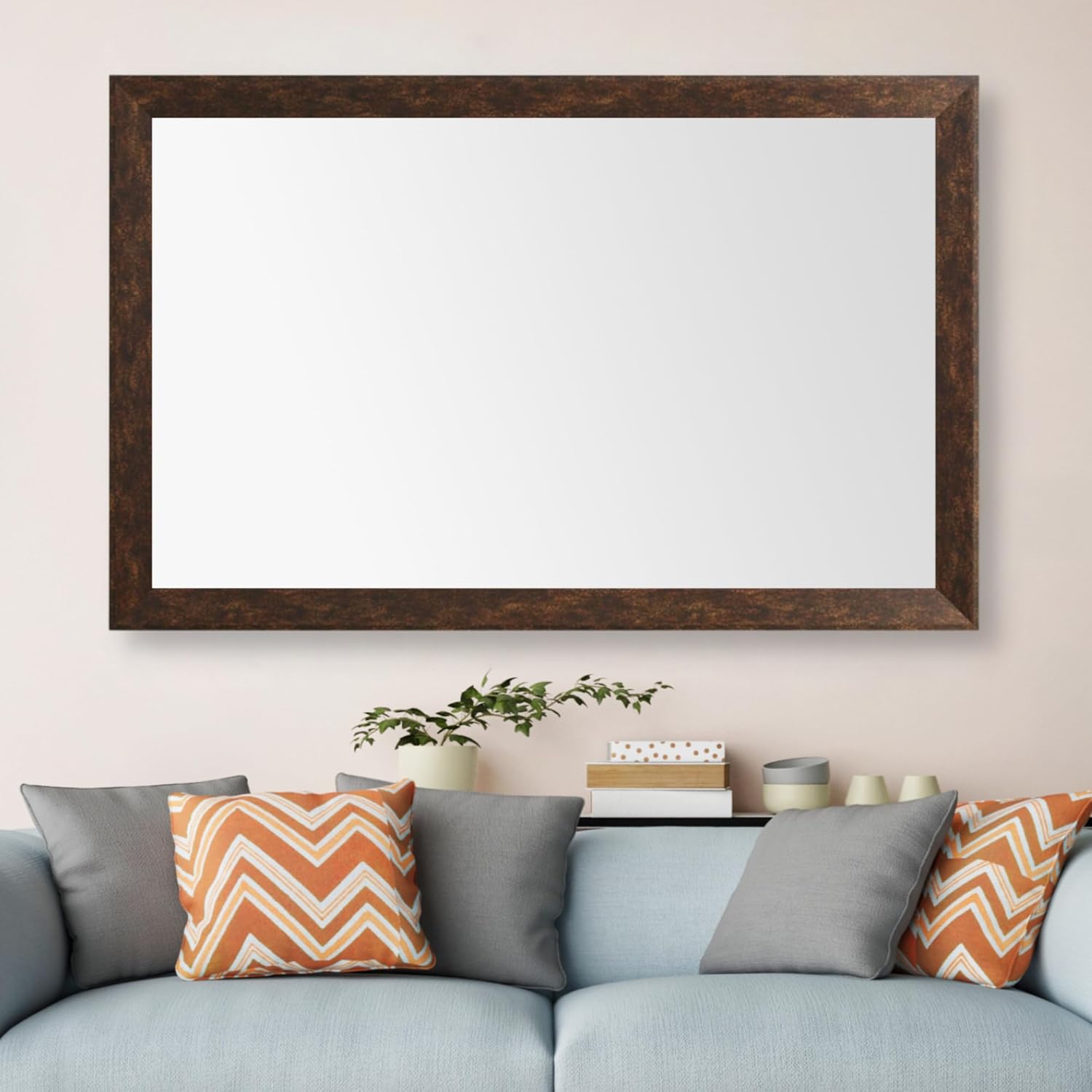 Frame My Mirror Brown Bathroom Mirror for Wall, 30" x 36" Venetian Bronze Bathroom Vanity Mirror, Made in USA, Hangs Horizontally or Vertically, Larue Design