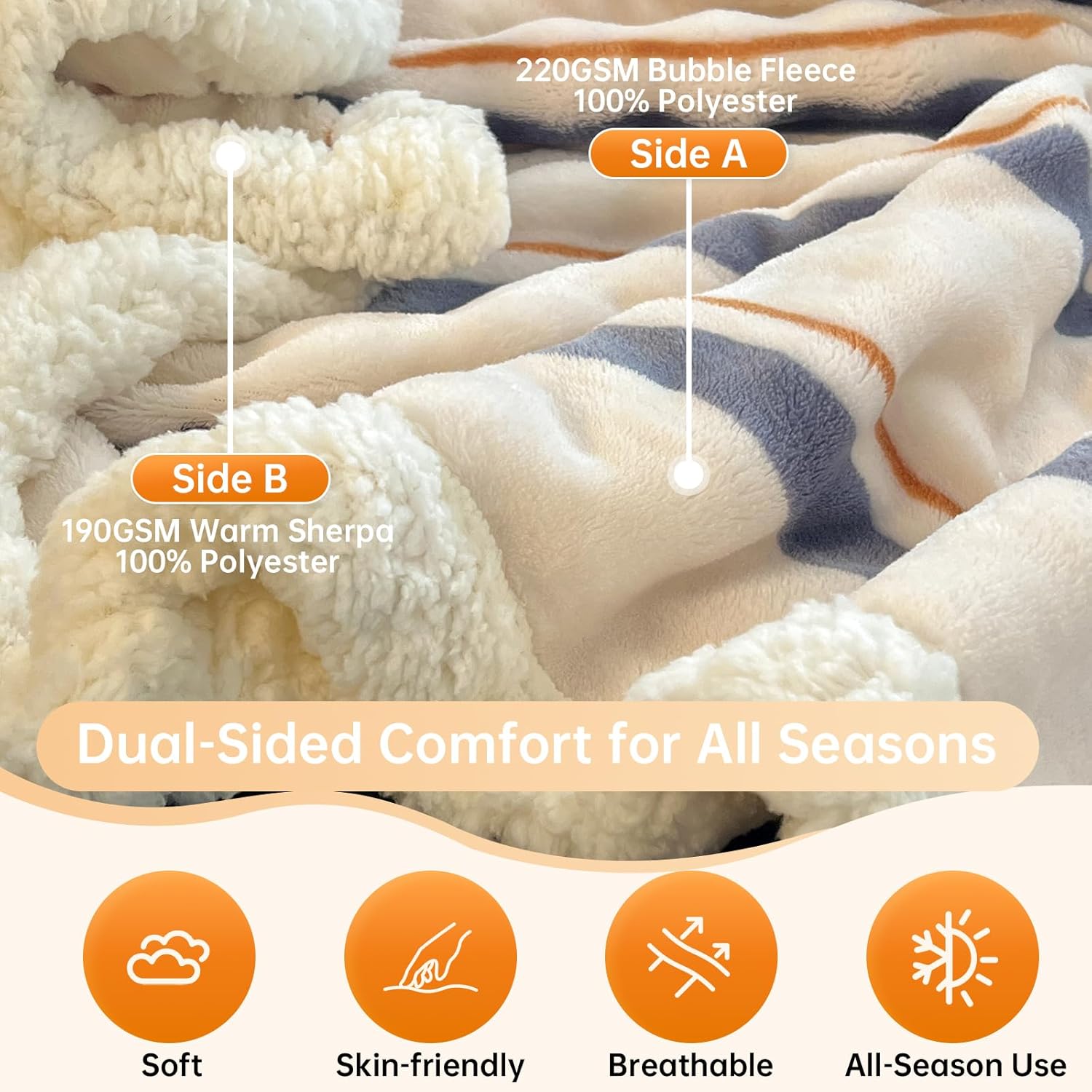Full Size Fleece Blanket for Bed - Soft Cozy Fuzzy Blankets, Stylish Winter Home Decor,Christmas Birthday Gift for Women Her 60"x80"