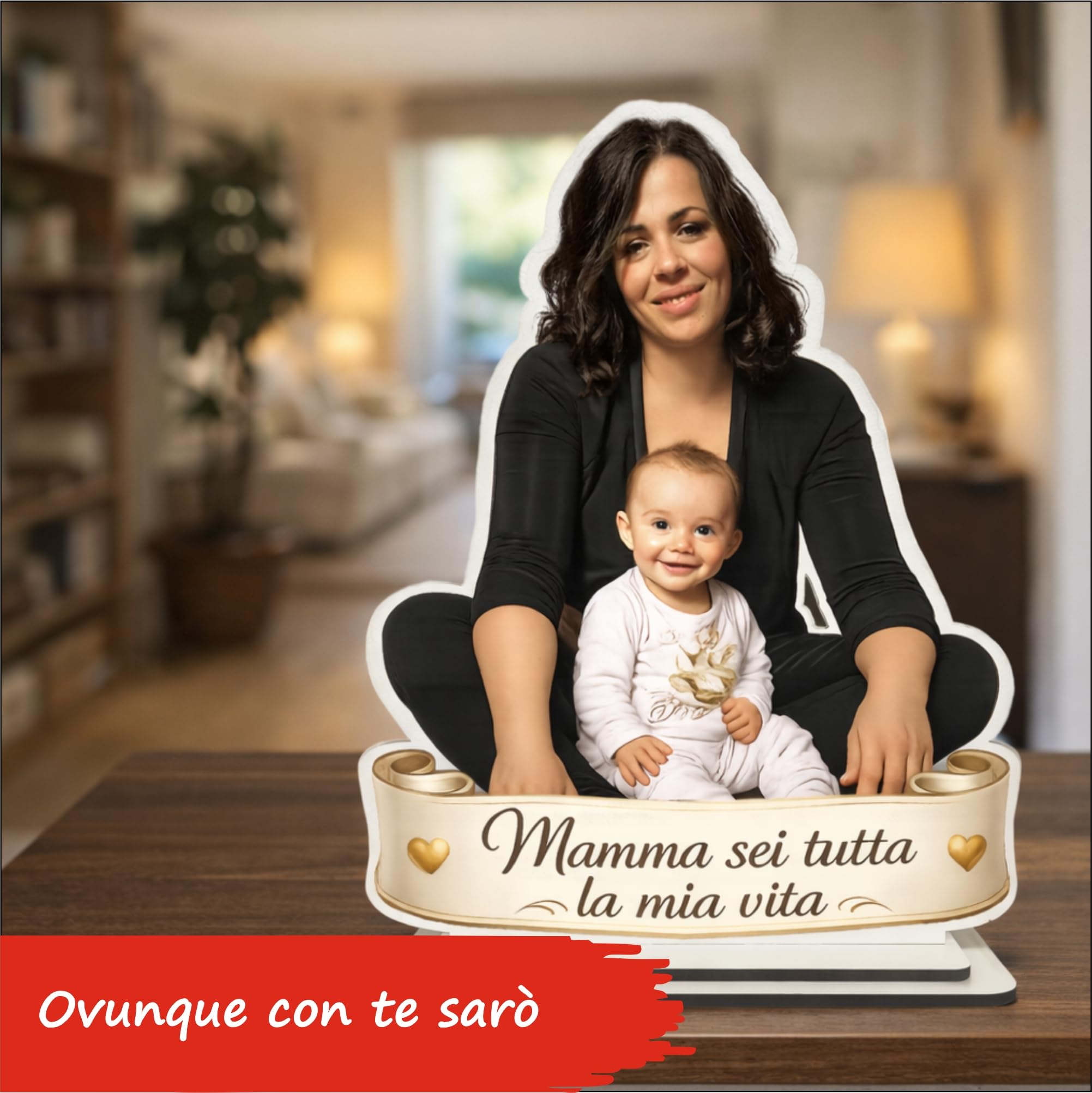 Vestipassioni Statuina Personalizzata con Foto in MDF 6 mm Alta 30 cm – Idea Regalo Festa della Mamma – Riproduzione Realistica – Made in Italy Anteprima WhatsApp