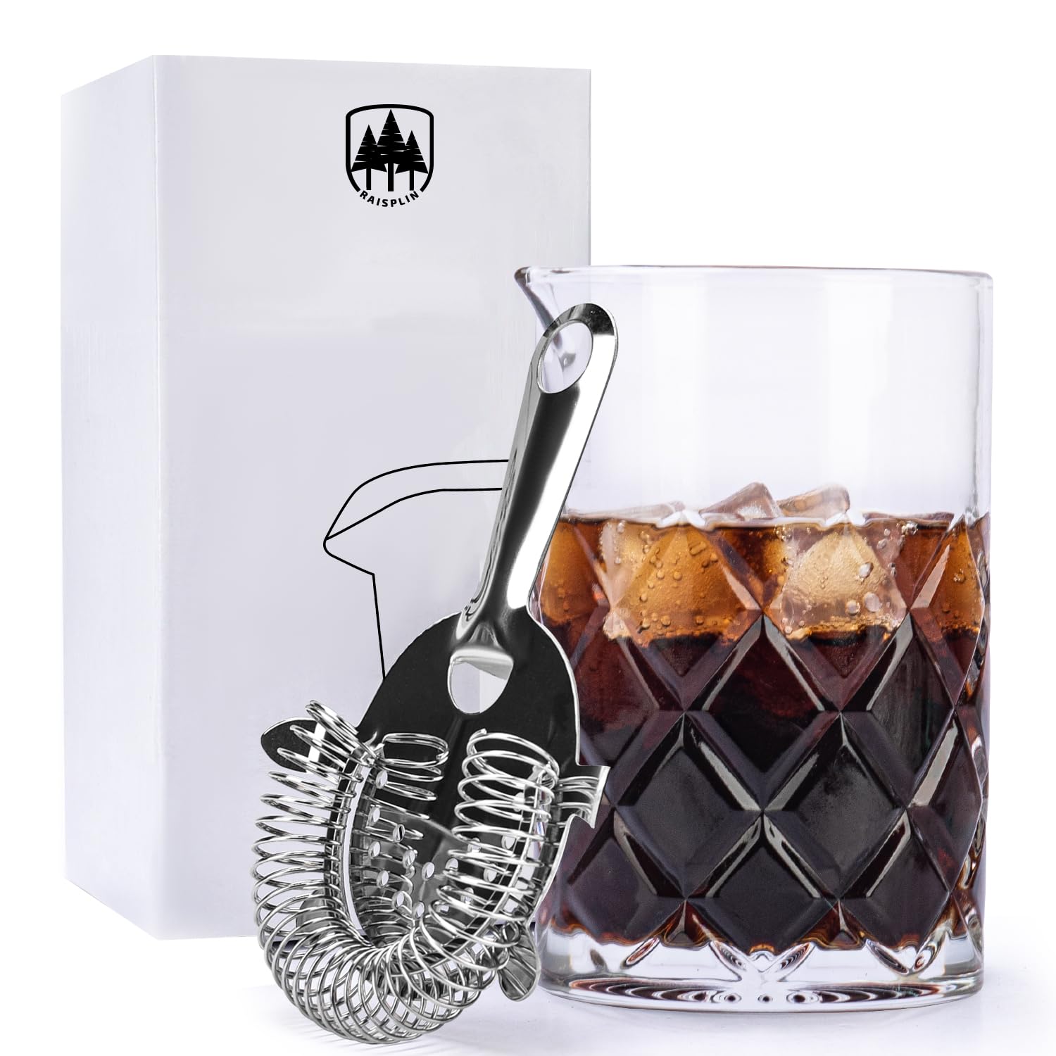 Vaso mezclador de 700 ml con colador para preparar cócteles perfectos en las reuniones