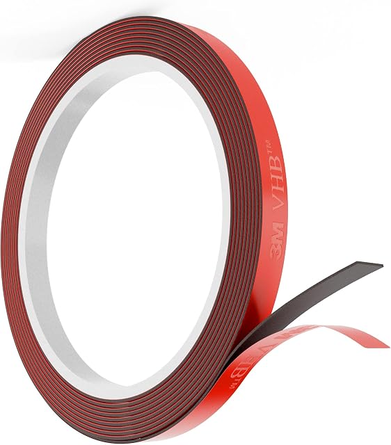 Double Sided Tape, 3M VHB (5mm x 3M) Heavy Duty Sticky Tape, Strong Weather Resistant PVC Core Mounting Tape
