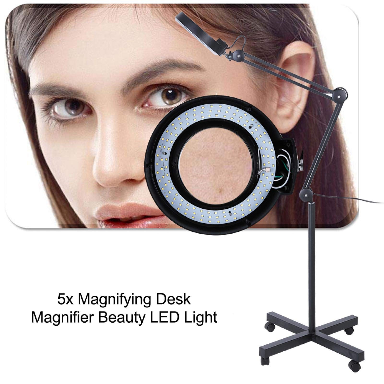 5x Vergrootglas Lamp Verticale Vloerlamp Glas Verstelbare Rollende Dioptrie Salon SPA Schoonheid Make-up Licht Vergrootglas Leeslamp met Zwenkwielen voor Huidverzorging Schoonheid Nagel Tatto 5x Vergrootglas Lamp Verticale Vloerlamp Glas Verstelbare Rollende Dioptrie Salon SPA Schoonheid Make-up Licht Vergrootglas Leeslamp met Zwenkwielen voor Huidverzorging Schoonheid Nagel Tatto