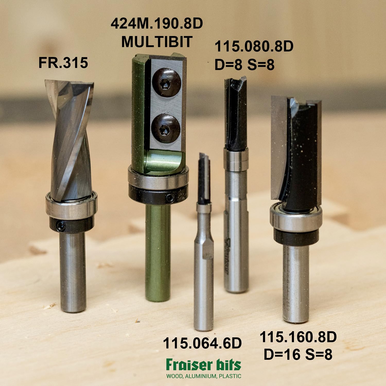 Fraiser - Microfresa a copiare con cuscinetto per legno, diametro 8 mm, gambo 8 mm, per fresatrice verticale e rifilatore