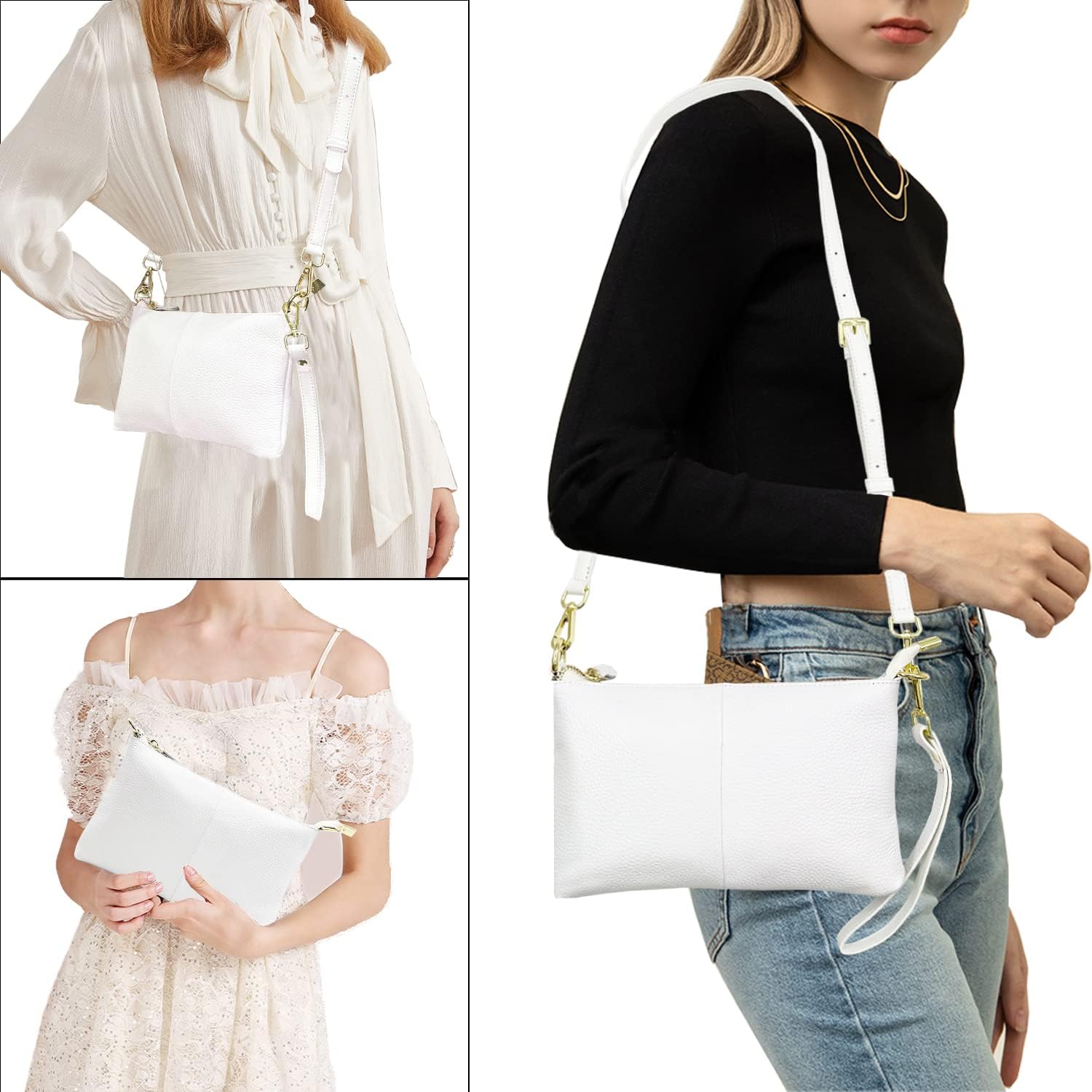 Beurlike Leather Wristlet Wallet Clutch Purses For Women Small Crossbody Phone Bags - Image 2