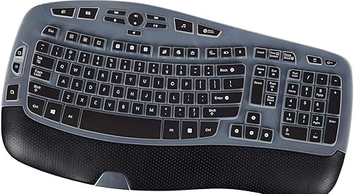 Funda protectora para teclado Logitech K350 MK570 MK550, vinilo adhesivo para teclado Logitech K350 MK550 MK570, funda protectora de onda Negro