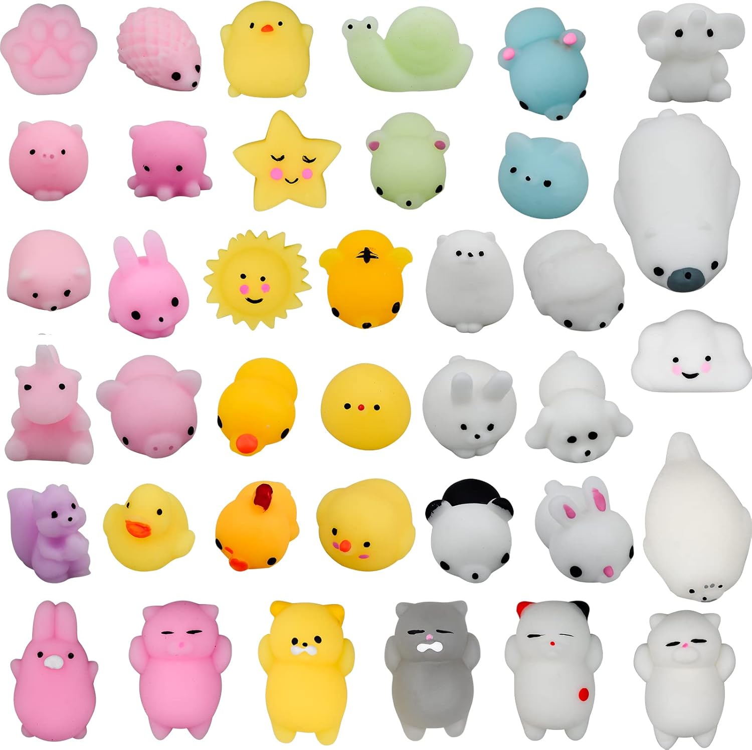 38 Pcs Mini Squishy Animal Toys, Squishy Kawaii Silicone Set Mochi