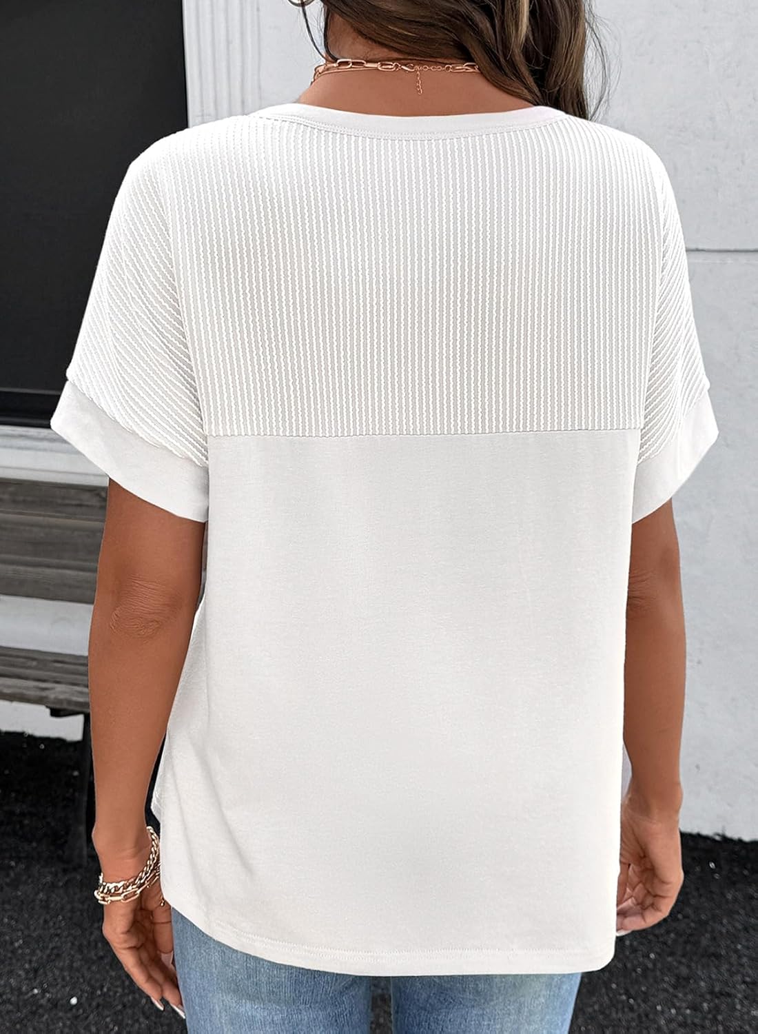 SHEWIN Women's Summer Tops Short Sleeve T-Shirts Crew Neck Casual Solid Basic Tees 2026 Clothes - Image 5