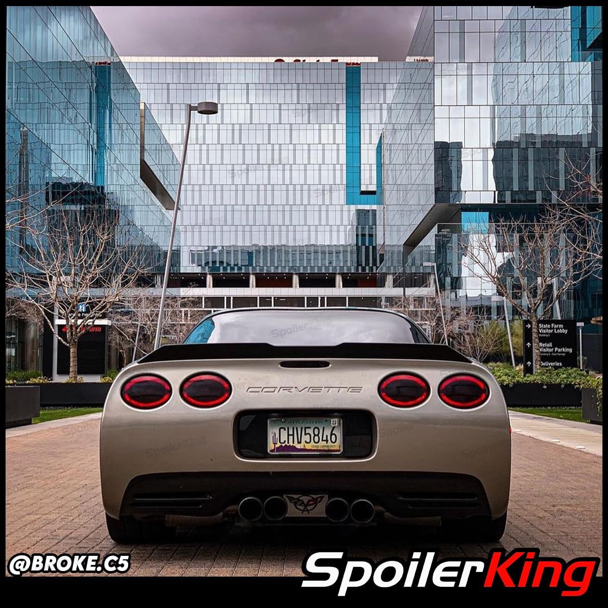 SpoilerKing Duckbill Trunk Spoiler with Center Cut (380PC) Compatible with Chevy Corvette C5 1997-2004