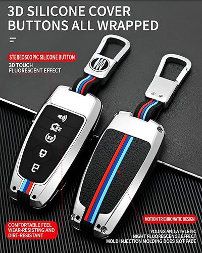 Miniatura 10 de Funda de metal para llavero Ford, protector de llave inteligente compatible con Escape F150 Bronco Explorer F250 Mustang F350 Edge Fusion 2018-2024