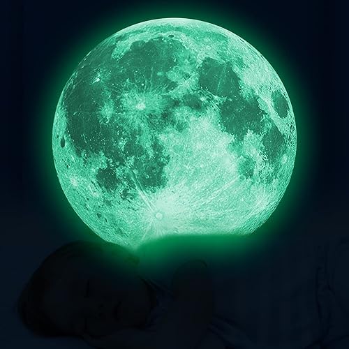 Vinilo decorativo de luna que brilla en la oscuridad, calcomanĂas que brillan en la oscuridad para dormitorio de niños, calcomanĂas de luna que Vinilo decorativo de luna que brilla en la oscuridad, calcomanĂas que brillan en la oscuridad para dormitorio de niños, calcomanĂas de luna que