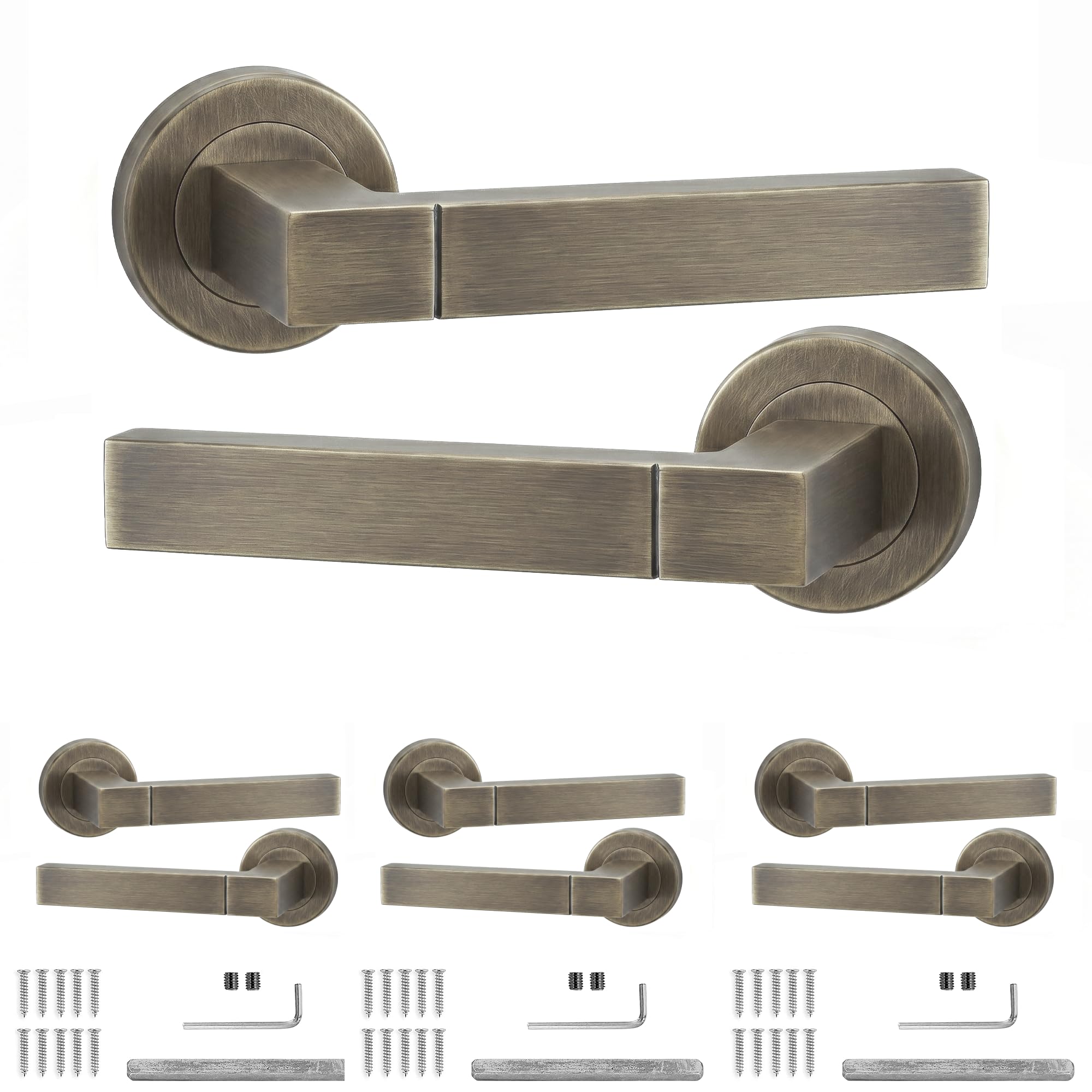 Decoranddecor Lumina Antique Brass Internal Door Handles 4 Pack — image 1