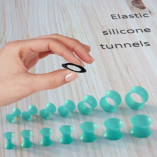 Miniatura 4 de XSNA Kit de estiramiento de calibre de oreja de 50 piezas 14G-00G Kit de estiramiento de orejas Tapers Plugs Tunnels Set Piercing Jewelry