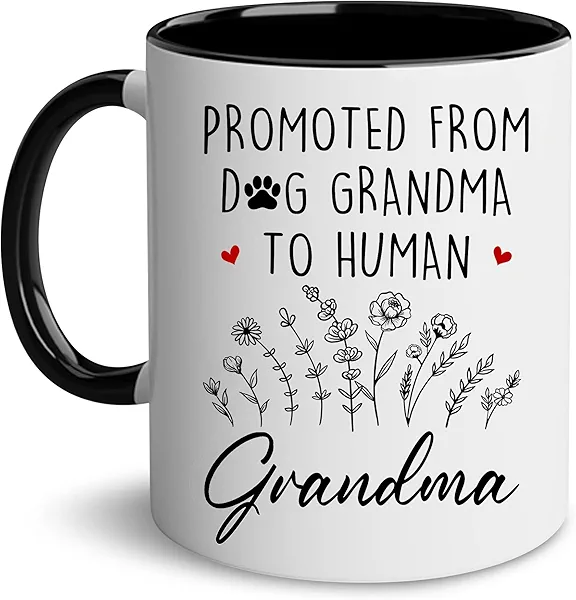 WHIDOBE Grandma Gift - Grandma To Be Gift Grandmother Mug - Pregnancy Announcement Gifts - New Baby Reveal Gifts - Presents For Women, New Grandmother, Future Nana - Promoted To Grandmas Coffee Mug