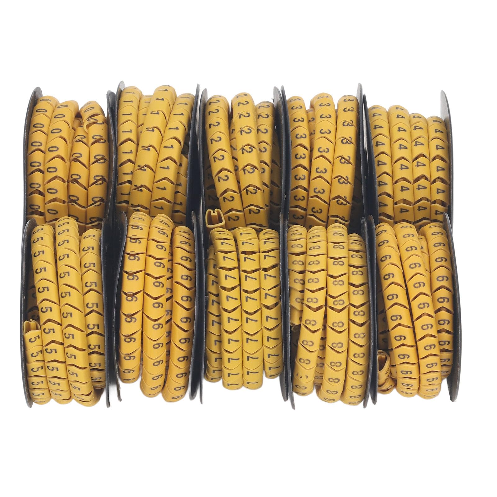 Natudeco 10Pcs Cable Marking Wire PVC Number Label Wire 0 to 9 Number Tube Cable Wire Markers Label Tag for Electronic Computer Electrical Network (6m²)