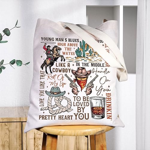 Miniatura 5 de BWWKTOP Western Cowboy Singer Tote Bag Country Music Gifts Country Concert Canvas Shoulder Bag Country Singer Merchandise