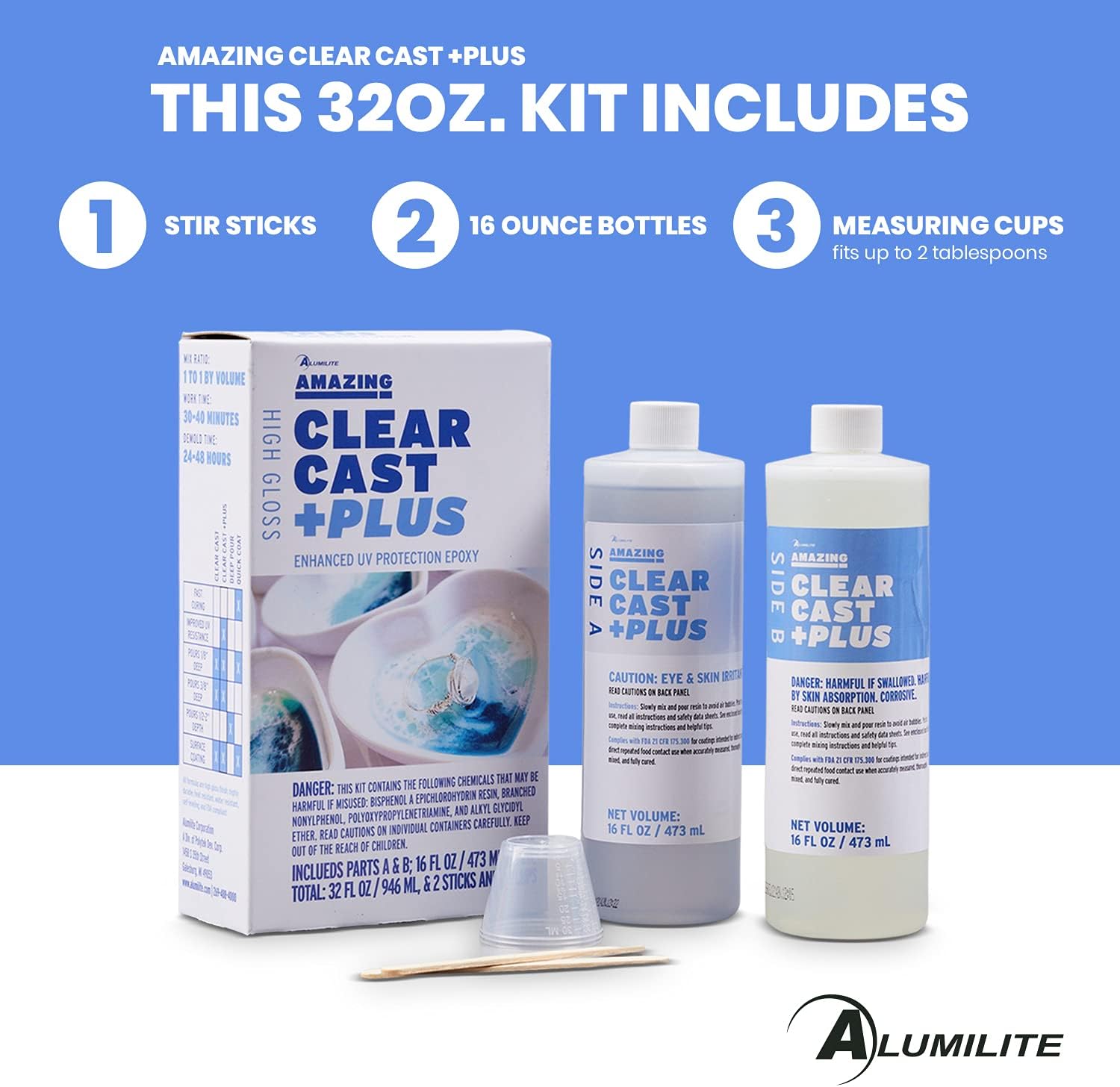 Alumilite 32OZ Clear CAST Plus