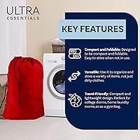 Vista 4 de Bolsa de lavandería resistente para campamento de verano con correa para el hombro, XL de 24 x 36 pulgadas, resistentes a desgarros, cesta