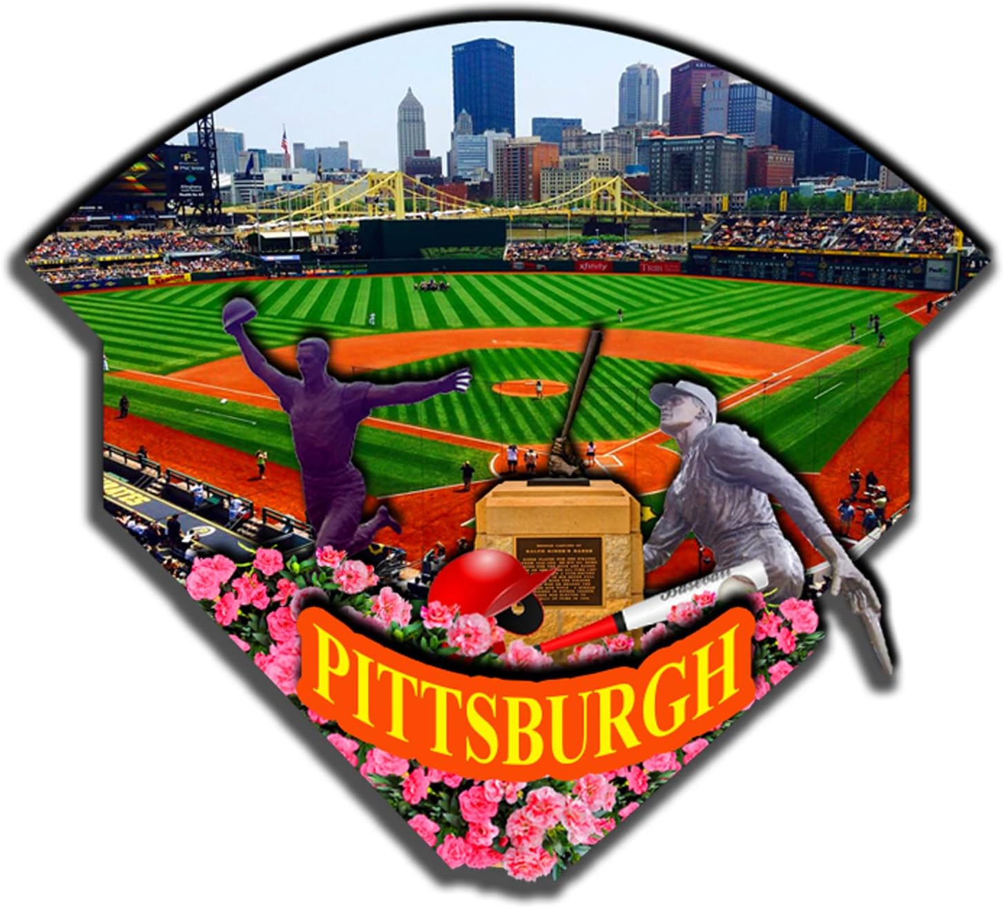 Pittsburgh Fridge 3D Wooden Craft Travel Souvenirs