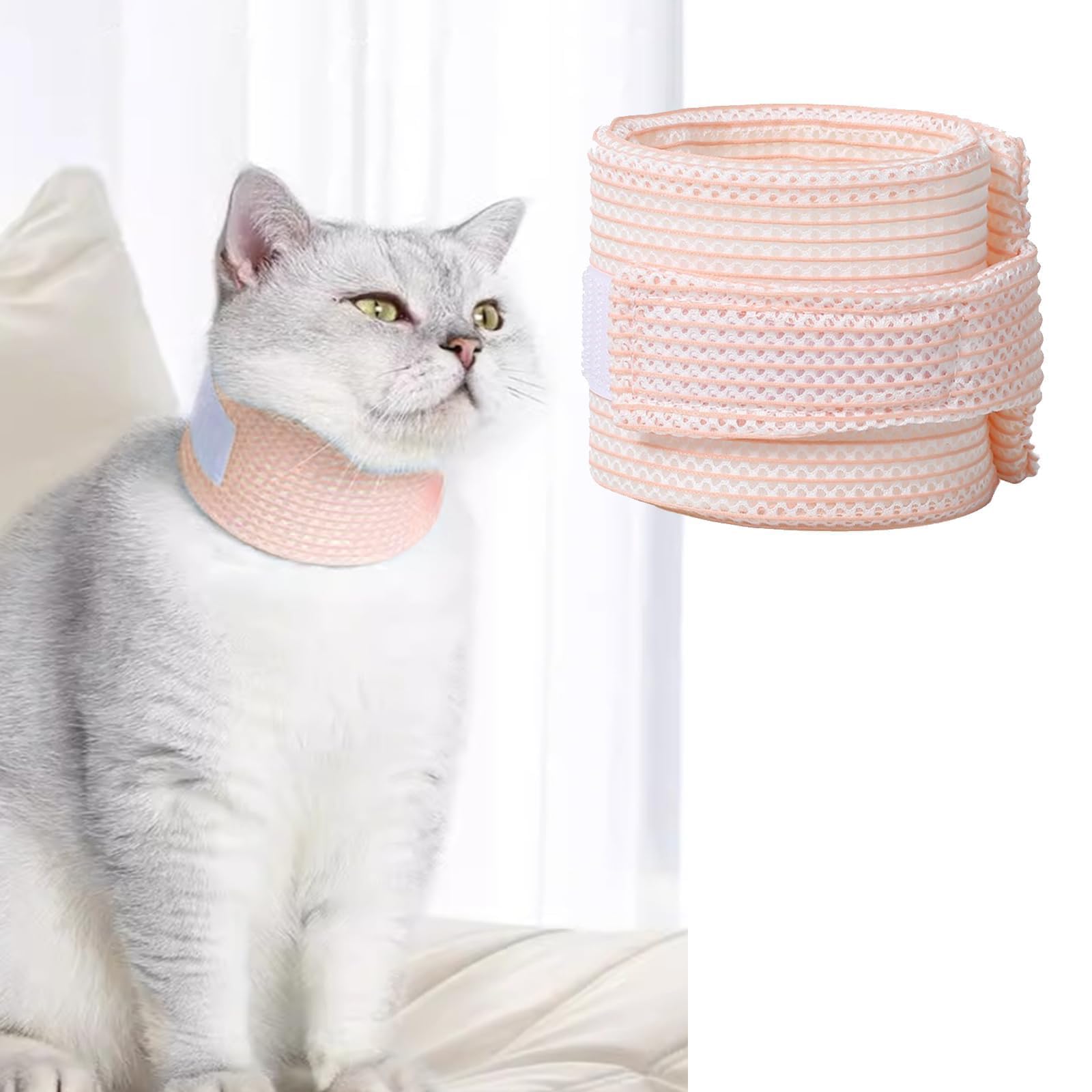 Cat Neck Brace Cover - Breathable & Adjustable Elizabethan Collar for Post-Surgery Recovery Anti-Scratch Anti-Lick Protection, Cervical Cone for Small Medium Large Dogs Puppies Kittens (XX-Large,Pink)
